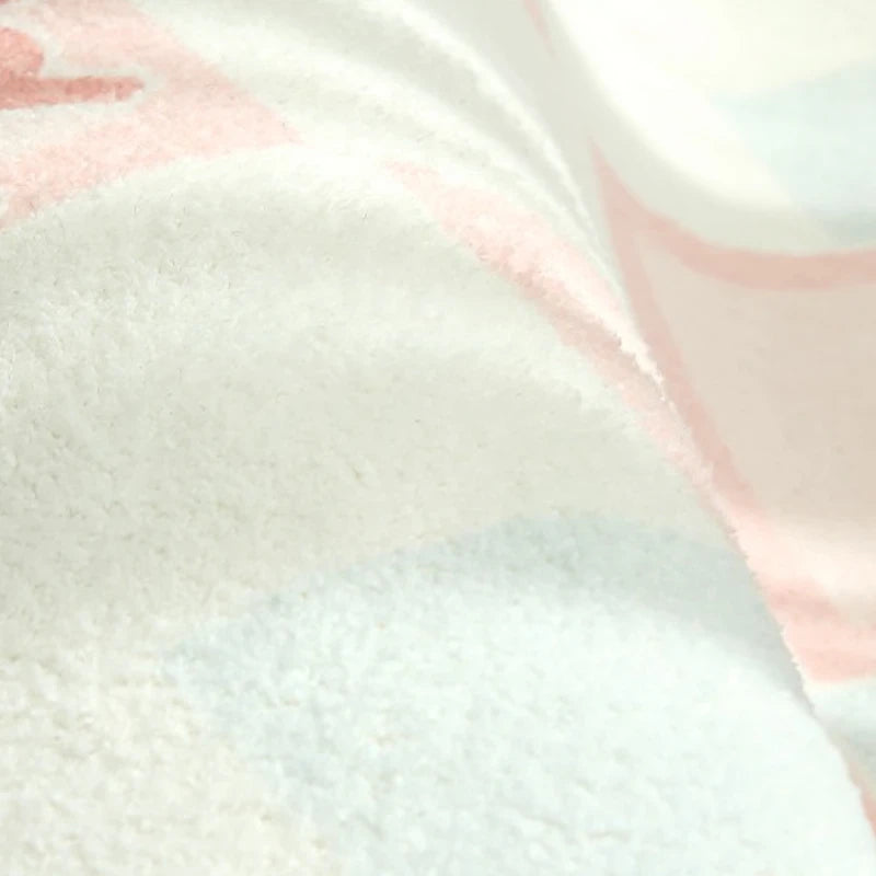 Pink Wavy Area Rug | Modern Abstract Dopamine Decor Rug | Soft Bedroom & Living Room Carpet