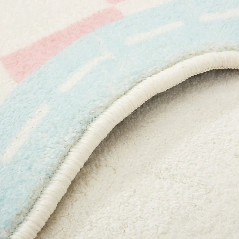 Pink Wavy Area Rug | Modern Abstract Dopamine Decor Rug | Soft Bedroom & Living Room Carpet