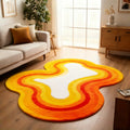 Pink Wavy Area Rug | Modern Abstract Dopamine Decor Rug | Soft Bedroom & Living Room Carpet