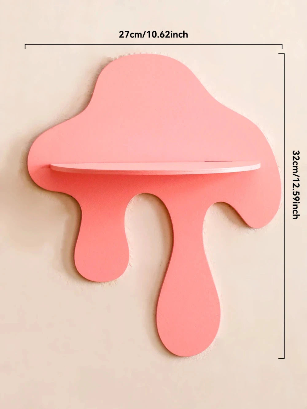 Drip Mushroom Wall Shelf | Colorful Dopamine Decor | Funky Floating Shelf