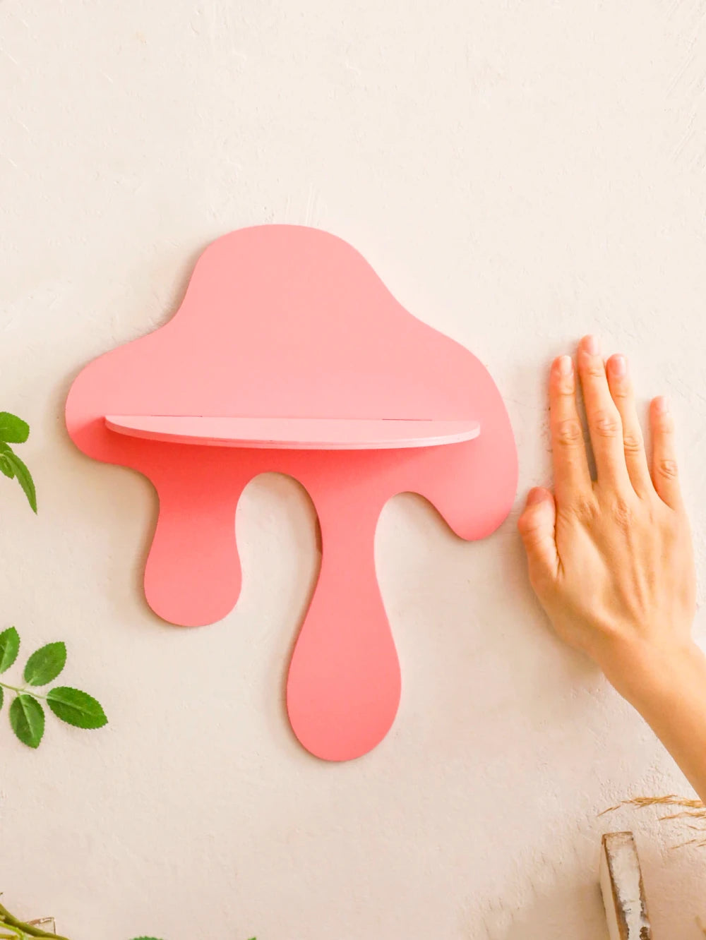 Drip Mushroom Wall Shelf | Colorful Dopamine Decor | Funky Floating Shelf