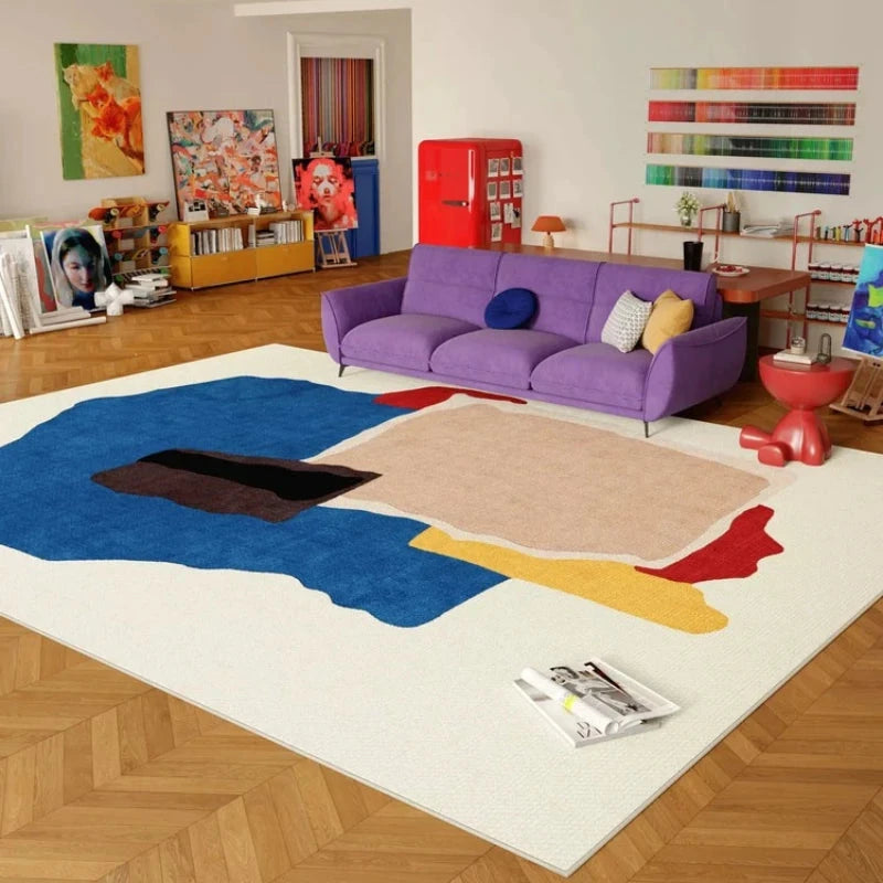 Colorful Abstract Area Rug | Dopamine Decor Rug | Modern Maximalist Living Room & Bedroom Carpet