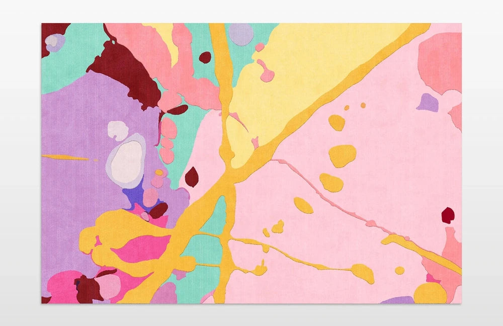 Colorful Abstract Area Rug | Dopamine Decor Rug | Modern Maximalist Living Room & Bedroom Carpet