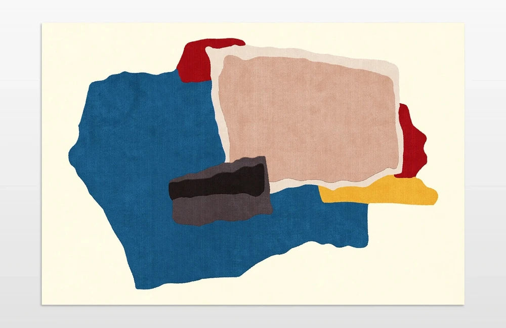Colorful Abstract Area Rug | Dopamine Decor Rug | Modern Maximalist Living Room & Bedroom Carpet