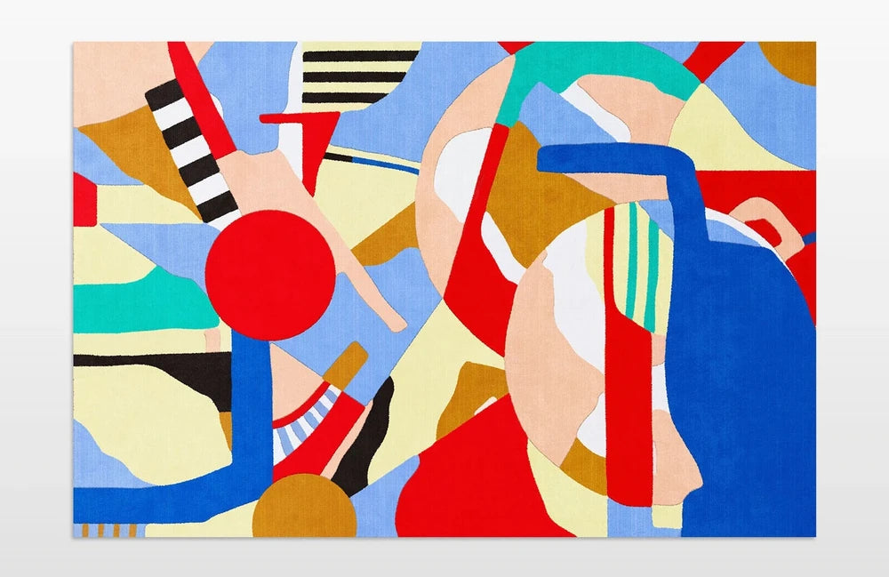 Colorful Abstract Area Rug | Dopamine Decor Rug | Modern Maximalist Living Room & Bedroom Carpet