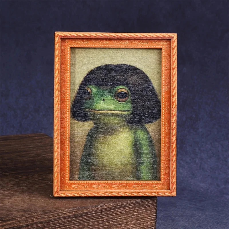 Cute Frog Fridge Magnet | Vintage Frog Art Magnet | Cottagecore Kitchen Decor | Funny Animal Refrigerator Magnet | Whimsical Gift