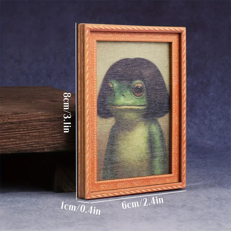 Cute Frog Fridge Magnet | Vintage Frog Art Magnet | Cottagecore Kitchen Decor | Funny Animal Refrigerator Magnet | Whimsical Gift