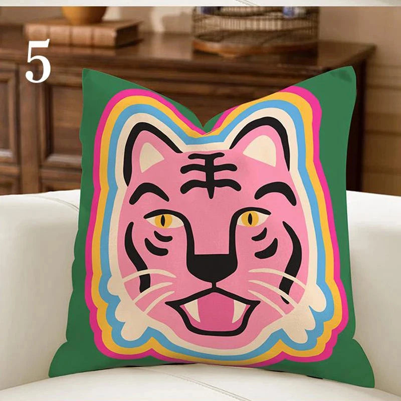 Colorful Throw Pillow Cover | Cute Decorative Cushion Cover | Happy Chemicals Co.