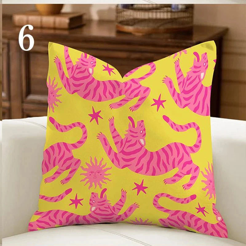 Colorful Throw Pillow Cover | Cute Decorative Cushion Cover | Happy Chemicals Co.