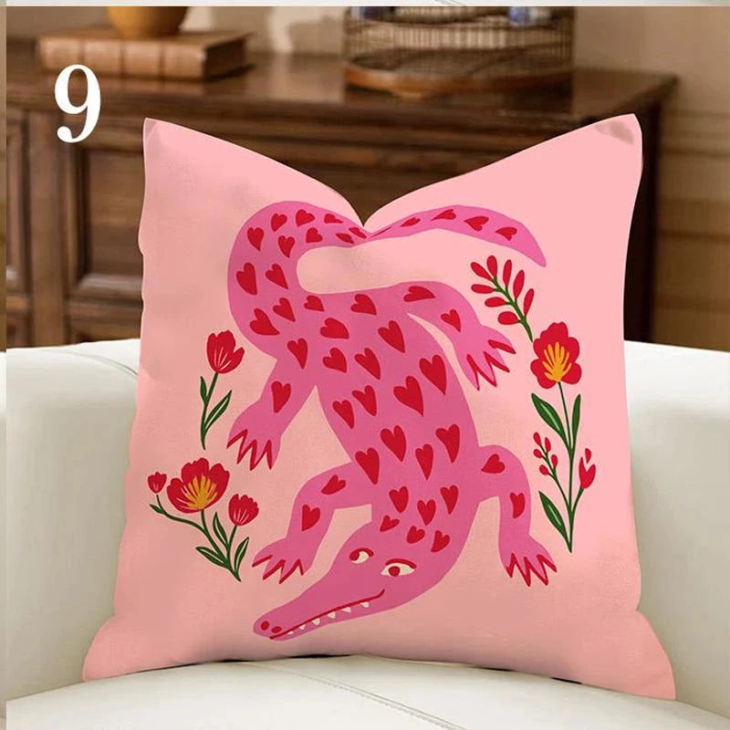 Colorful Throw Pillow Cover | Cute Decorative Cushion Cover | Happy Chemicals Co.