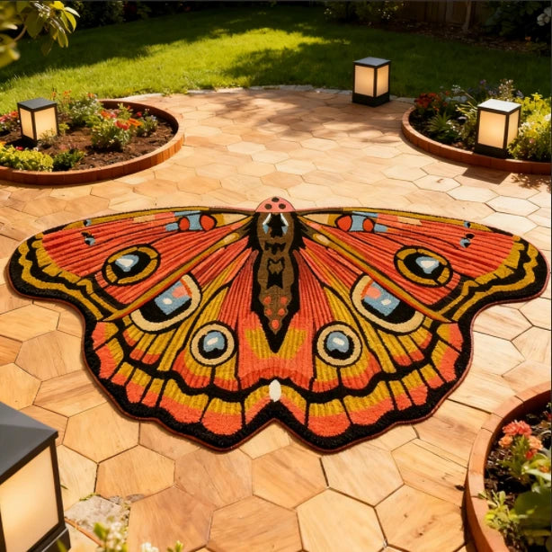 Butterfly Area Rug | Colorful Dopamine Decor Rug | Non-Slip Bedroom & Living Room Carpet
