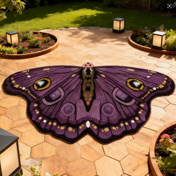 Butterfly Area Rug | Colorful Dopamine Decor Rug | Non-Slip Bedroom & Living Room Carpet