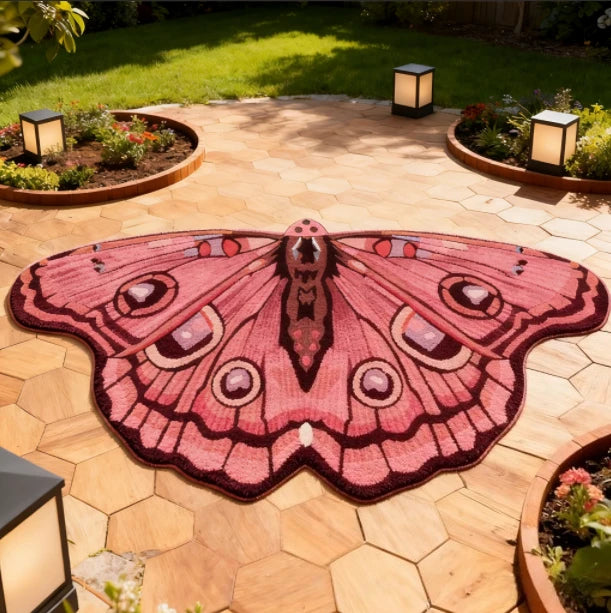 Butterfly Area Rug | Colorful Dopamine Decor Rug | Non-Slip Bedroom & Living Room Carpet