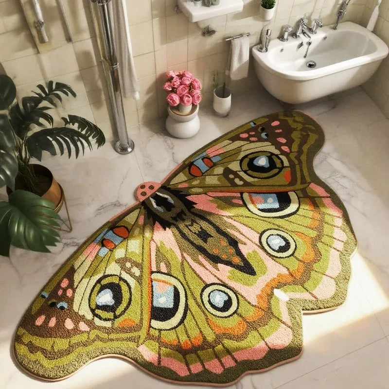 Butterfly Area Rug | Colorful Dopamine Decor Rug | Non-Slip Bedroom & Living Room Carpet