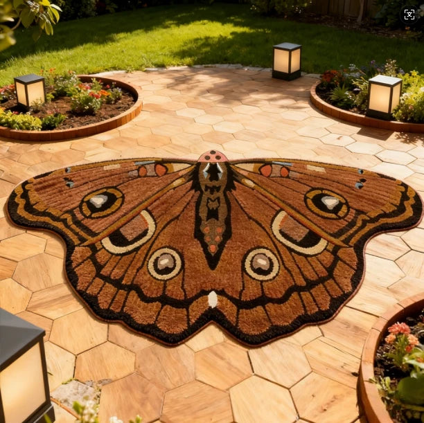 Butterfly Area Rug | Colorful Dopamine Decor Rug | Non-Slip Bedroom & Living Room Carpet