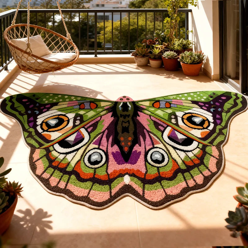Butterfly Area Rug | Colorful Dopamine Decor Rug | Non-Slip Bedroom & Living Room Carpet