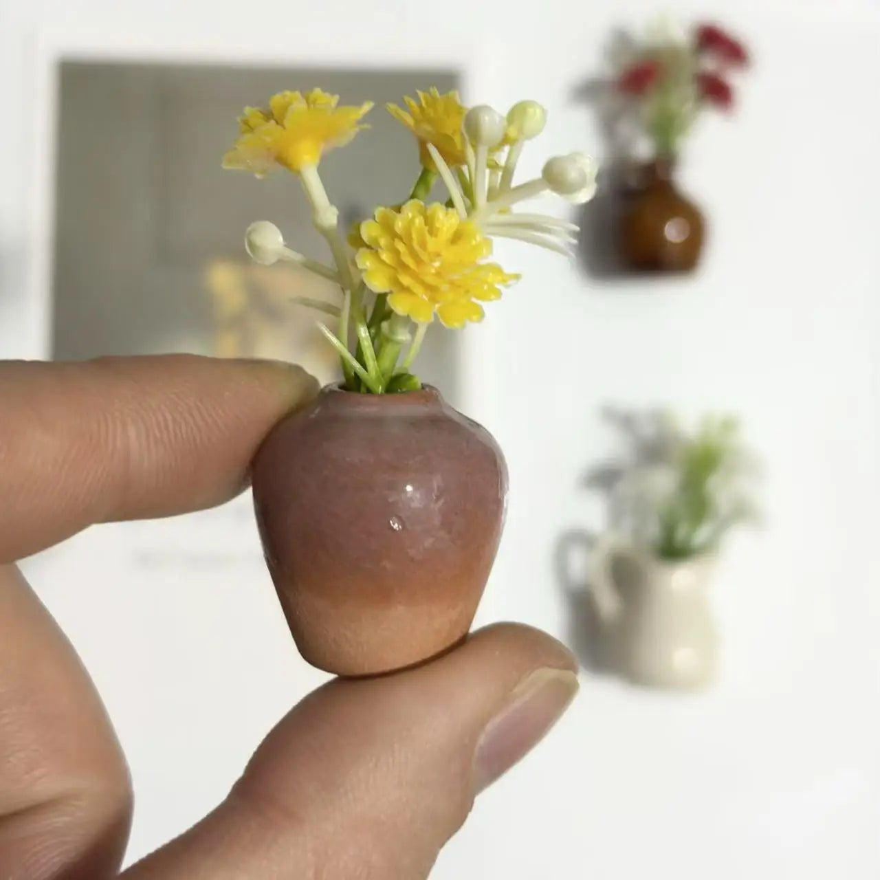 Magnetic Mini Bud Vase Set | Cute Ceramic Fridge Magnets for Flowers, Kitchen Decor & Dopamine Home Decor