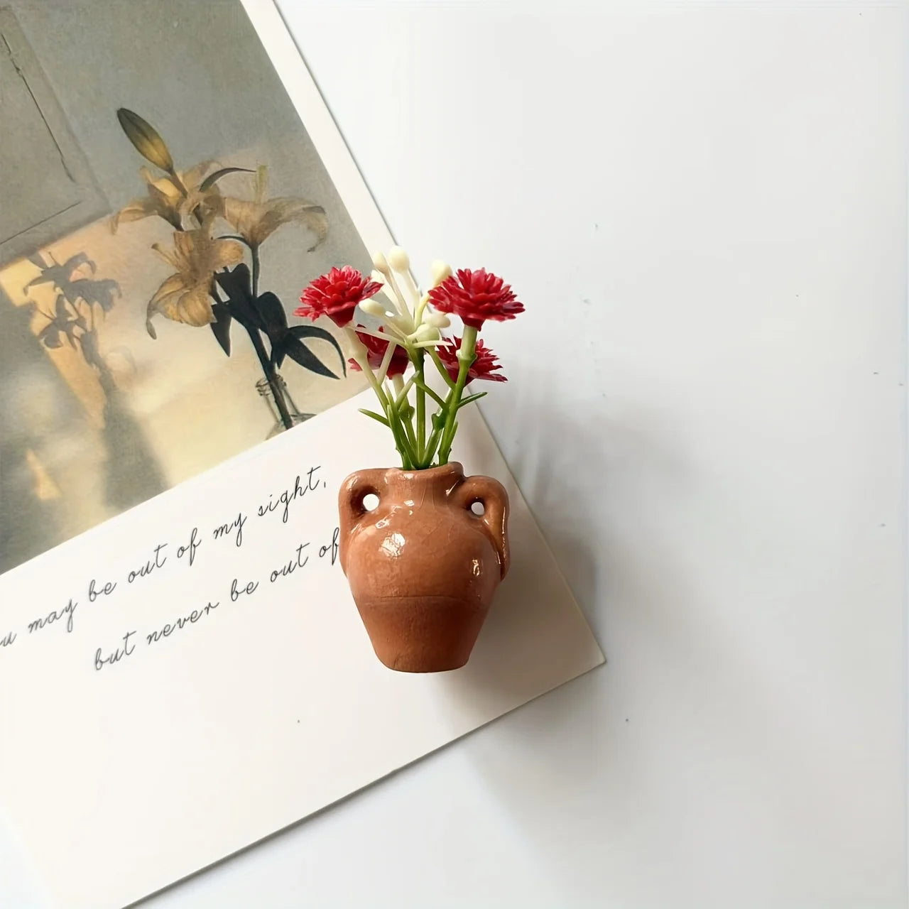 Magnetic Mini Bud Vase Set | Cute Ceramic Fridge Magnets for Flowers, Kitchen Decor & Dopamine Home Decor